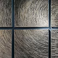 Modern Metal Wall Decor With Spiral Texture And Black Frame Panels