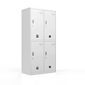 White Metal Storage Locker With Multiple Compartments And Lockable Doors
