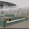 Kids Activity Space With Colorful Ball Pit Green Padded Seating And Geometric Wall Decor