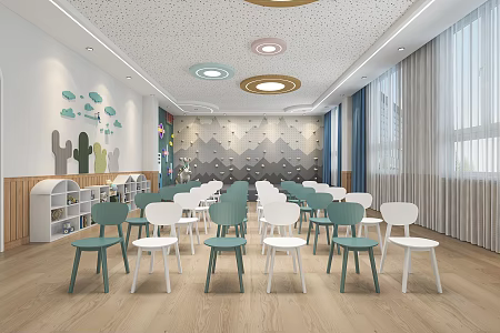 Nordic Kindergarten Multi-function Classroom 3d model