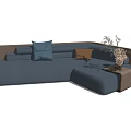 Modern Multiplayer Sofa Shaped Sofa Double Sofa 3d model