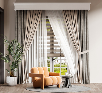 Modern Curtains 3d model