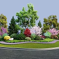 Lush Garden Arbor With Colorful Flowers Green Shrubs And Curved Path