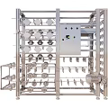 Stainless Steel Industrial Frame With Multiple Shelves And Control Panel 3d model