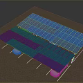 Efficient Blue Solar Panel Arrays Mounted On Ground For Computer Systems 3d model