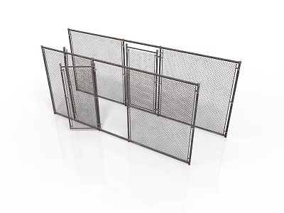 Metal Mesh Fence Panels For Construction With Modular Design And Multiple Sizes 3d model