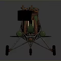 Vintage Military Helicopter Model Green Brown Color With Rotor And Fuselage Details On Gray Background