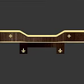 Entertainment Table with Green Game Surface Wooden Frame and Gold Accents