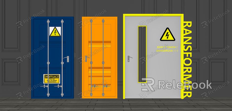 Industrial LOFT barn door single door container door set door sealed door closed door radiant door model