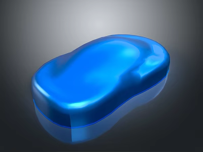 Blue Shiny Smooth Concept Car With Glossy Surface On Gray Gradient Background 3d model