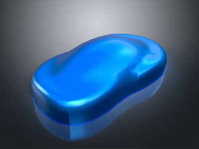 Blue Shiny Smooth Concept Car With Glossy Surface On Gray Gradient Background 3d model