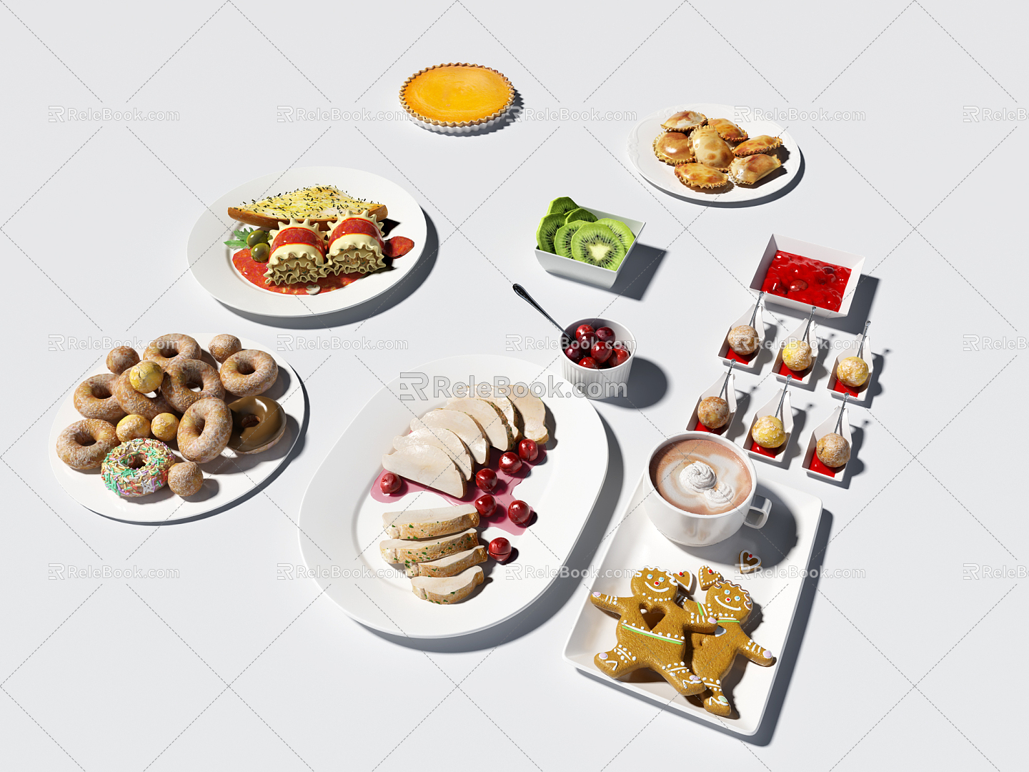 Modern Food Food Combinations 3d model