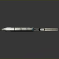 Futuristic Sci Fi Weapon With Metallic Silver Black Body And Green Accents