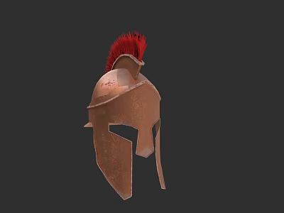 Ancient Greek Weapon Helmet With Red Plume Decoration And Classic Design 3d model