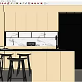 Modern Kitchen Interior Design With Island Counter And Appliances 3d model