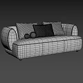 Modern Minimalist Double Sofa in Brown and Beige with Decorative Pillows