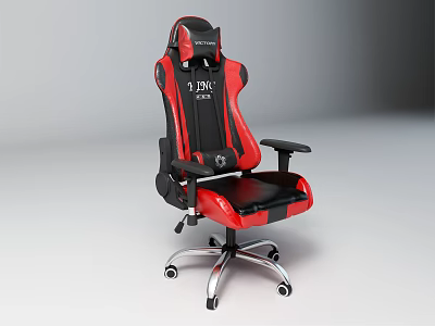 Ergonomic Gaming Chair With Red And Black Design And Adjustable Armrests 3d model