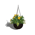 Modern hanging basket potted plant pendant wall decoration 3d model