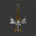 Mechanical Dragon Mythical Creature 3D Model With Armored Body Orange Wings And Metallic Parts