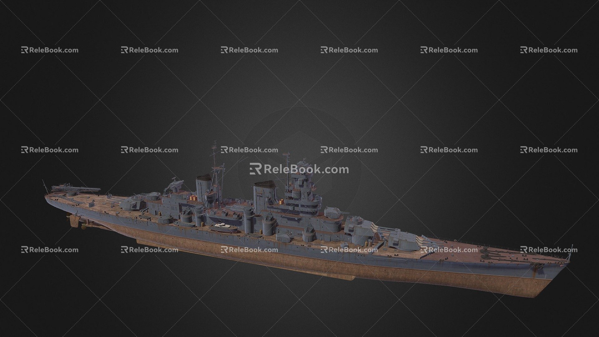 Battleship Warship Destroyer Weapon Ship Cruiser Ship 49 3d model