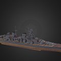 Battleship Warship Destroyer Weapon Ship Cruiser Ship 49 3d model