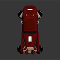 Red Vintage Car With Classic Design Rounded Body And Unique Headlights