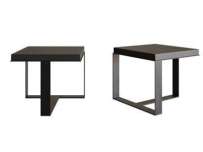 Modern Black Side Tables With Square Tops And Geometric Metal Frames For Home Decor 3d model