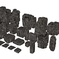 Stone and Wood 3D Models with Various Shapes and Sizes for Design Projects 3d model