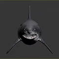 Realistic Grey Shark With Sharp Teeth And Swimming Posture In Marine Environment 3d model