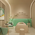 Relaxing SPA Sauna Interior With Comfortable Bed Green Plants White Bathrobe And Soft Lighting