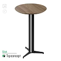 Minimalist Wooden Round Dining Table With Black Metal Legs And Stable Base