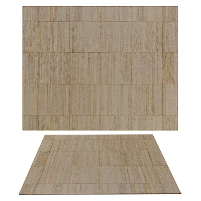 Square Rug With Woven Texture Natural Beige Color Modern Minimalist Living Room Decor 3d model