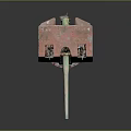 Old Rusty Weapon Turret With Green Barrel And Metal Rust Structure 3d model
