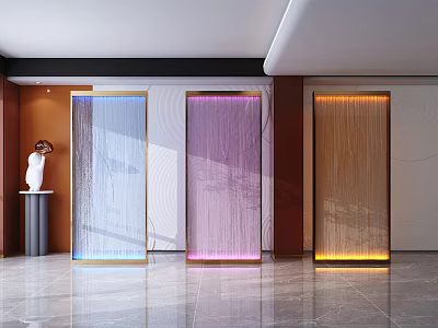 Modern partition water curtain wall water tank water curtain wall 3d model