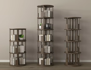 Modern Floor Bookshelf Ornaments 3d model