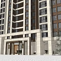 Modern High-rise Building With Glass Windows Sleek Design And Small Trees