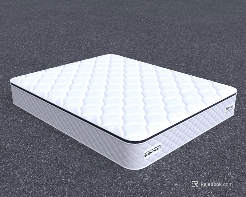 Modern White Mattress With Diamond Quilted Surface Design For Comfortable Supportive Sleep 3d model 