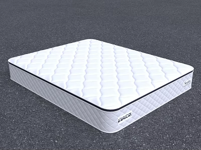 Modern White Mattress With Diamond Quilted Surface Design For Comfortable Supportive Sleep 3d model