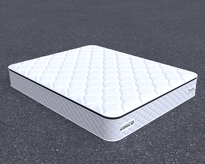 Modern White Mattress With Diamond Quilted Surface Design For Comfortable Supportive Sleep 3d model