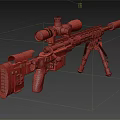 Tan Tactical Rifle With High Power Scope Adjustable Tripod Ergonomic Grip And Magazine