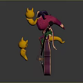 Purple Cello Held by Jester Character With Yellow Ghost Musical Notes