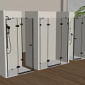 Contemporary Shower Sauna Cabins With Glass Doors Wooden Floor Plant And Window Interior Room