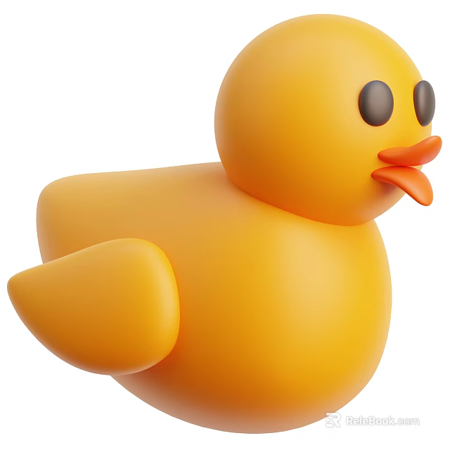 Cute Yellow Rubber Duck Toy With 3D Design And Playful Appearance 3d model 