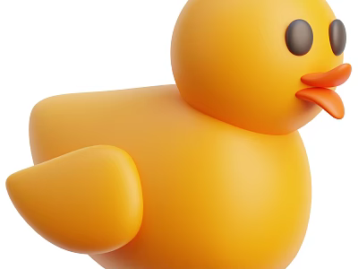 Cute Yellow Rubber Duck Toy With 3D Design And Playful Appearance 3d model