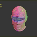 Pink Balaclava With Colorful Star Patterns For Costume Character And Mythical Creature