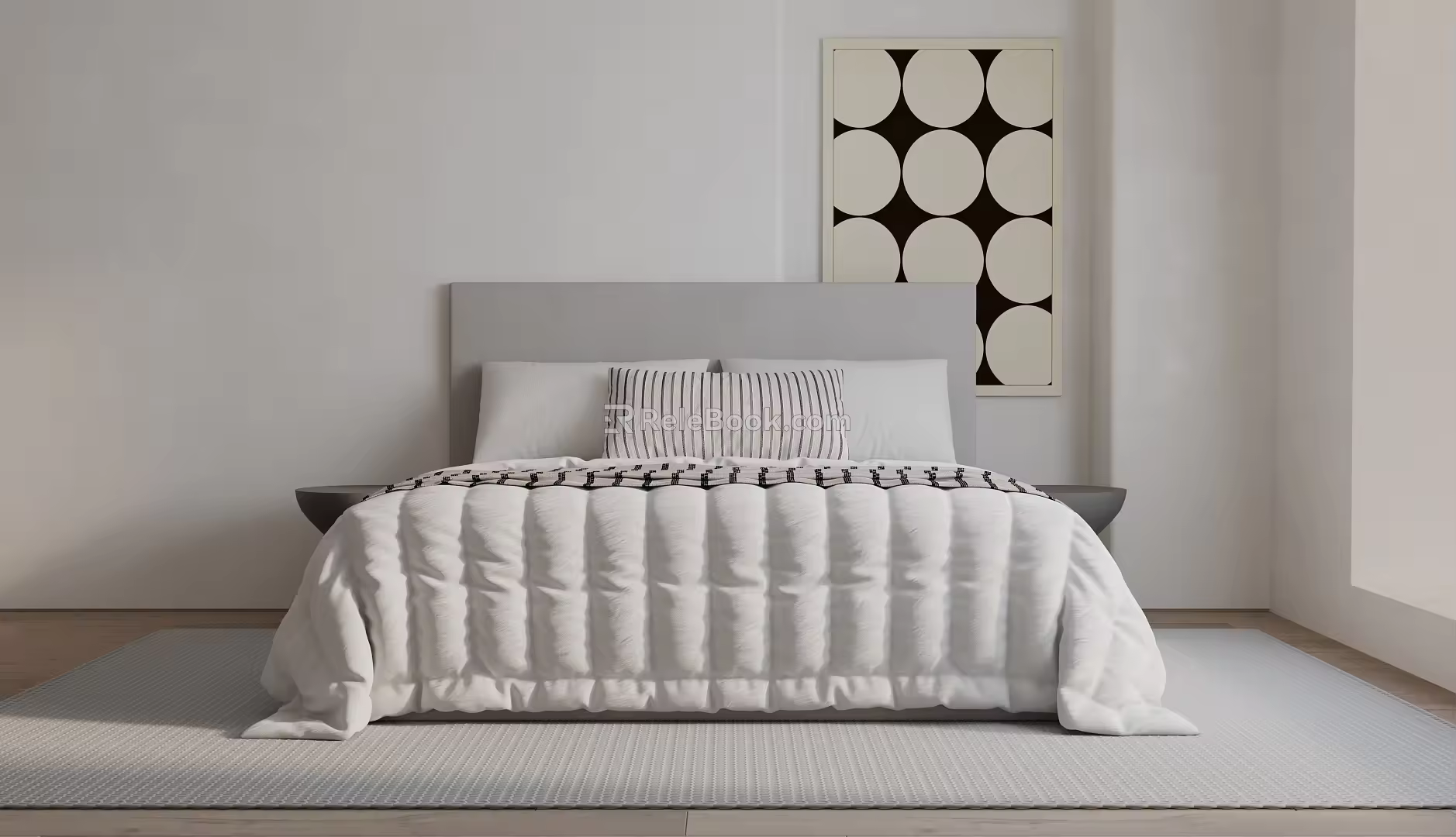 Modern Double Bed 3d model