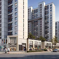 Aerial Planning of Modern High Rise Residential Complex With Commercial Outlets and Street Layout