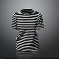 Classic Black and White Striped Short Sleeve T-Shirt for Casual Daily Use