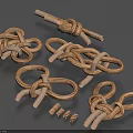 Handmade Rope Knots With Wooden Sticks And Small Screws As Decorative Household Items