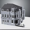 Classical European Style Building With White Facade Gray Roof Balconies And Railings
